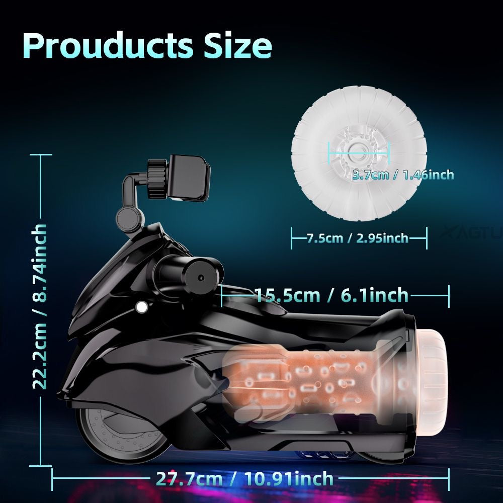 RUMale Automatic Telescoping & Suction Masturbator - Realistic Vaginal Design, Heated, Adult Intimate Toy