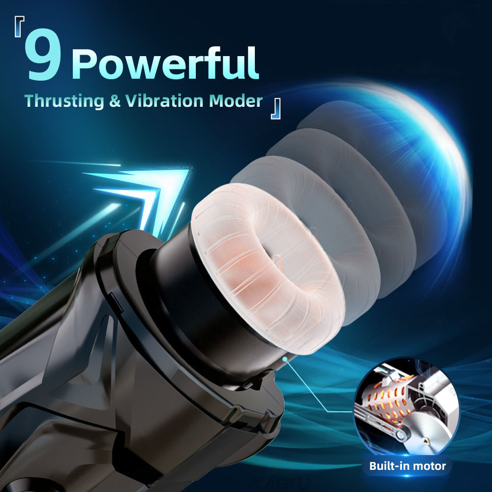 RUMale Automatic Telescoping & Suction Masturbator - Realistic Vaginal Design, Heated, Adult Intimate Toy