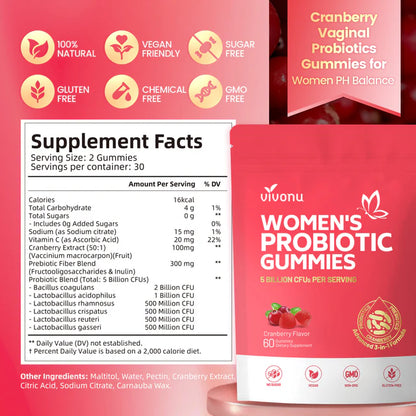 Cranberry Women's Probiotic Gummies