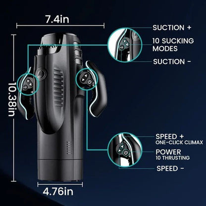 Sensatease-Deluxe 10-Mode Heating MaleMasturbator with USB-CCharging