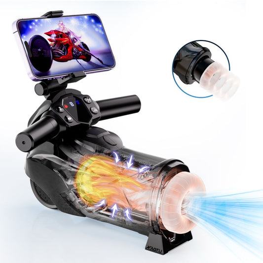 RUMale Automatic Telescoping &amp; Suction Masturbator - Realistic Vaginal Design, Heated, Adult Intimate Toy